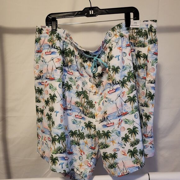NWT Caribbean Big Man 3XB Mesh Lined Swim Trunks Boats Beach Tropical Retail $70 - Picture 4 of 4